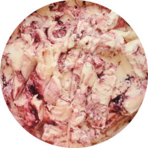 Black Raspberry Marble: vanilla ice cream with black raspberry swirl