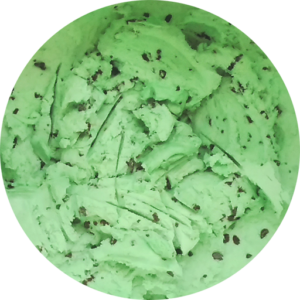 Mint Chip: green mint ice cream with chocolate chips